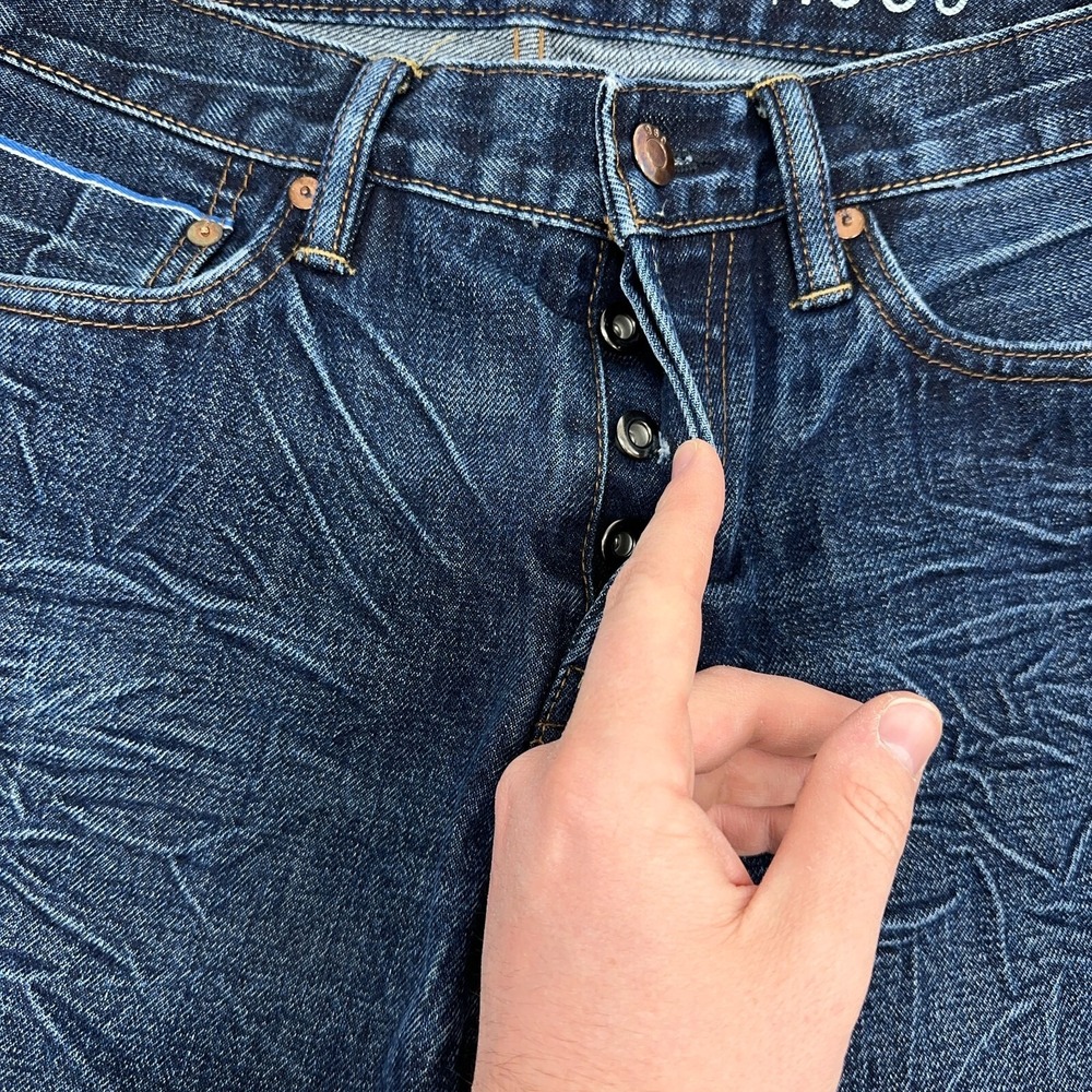 Gap 1969 Jeans Mens 30x30 (Fits 32x30) Selvedge Denim Straight Dark Honeycomb - Picture 4 of 14
